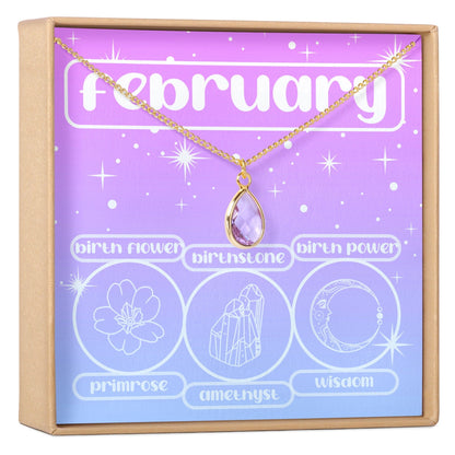 February Birthday Gemstone Necklace