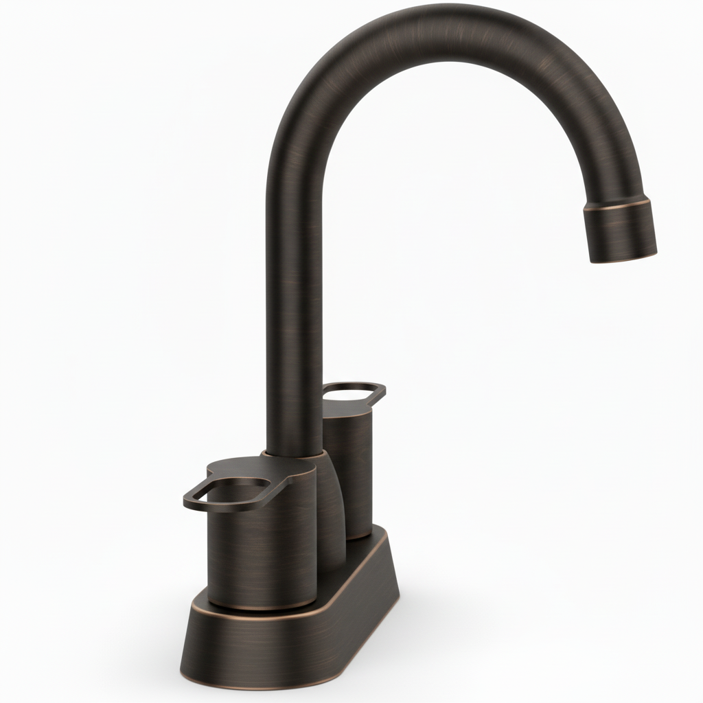 2 Handles Bathroom Sink Faucet, Oil Rubbed Bronze Centerset