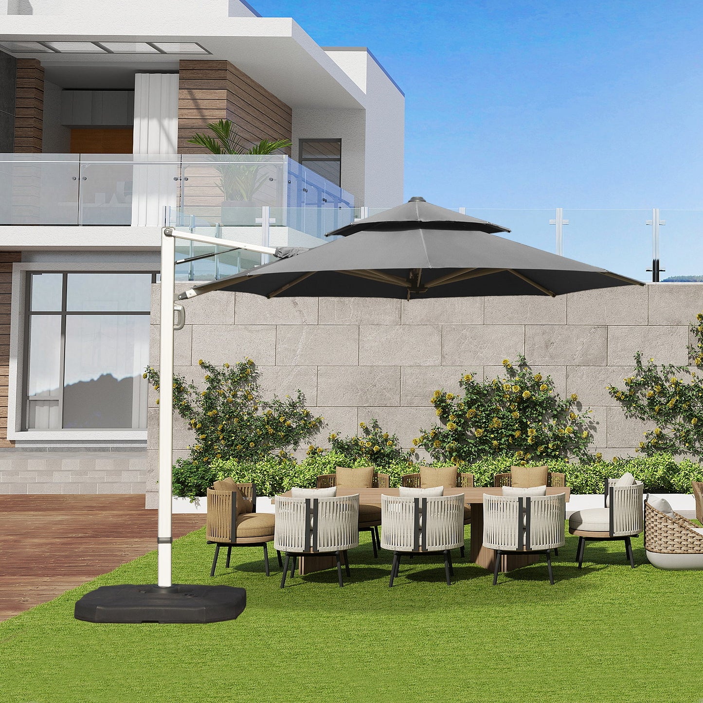 Round Cantilever Umbrella with Center Pole