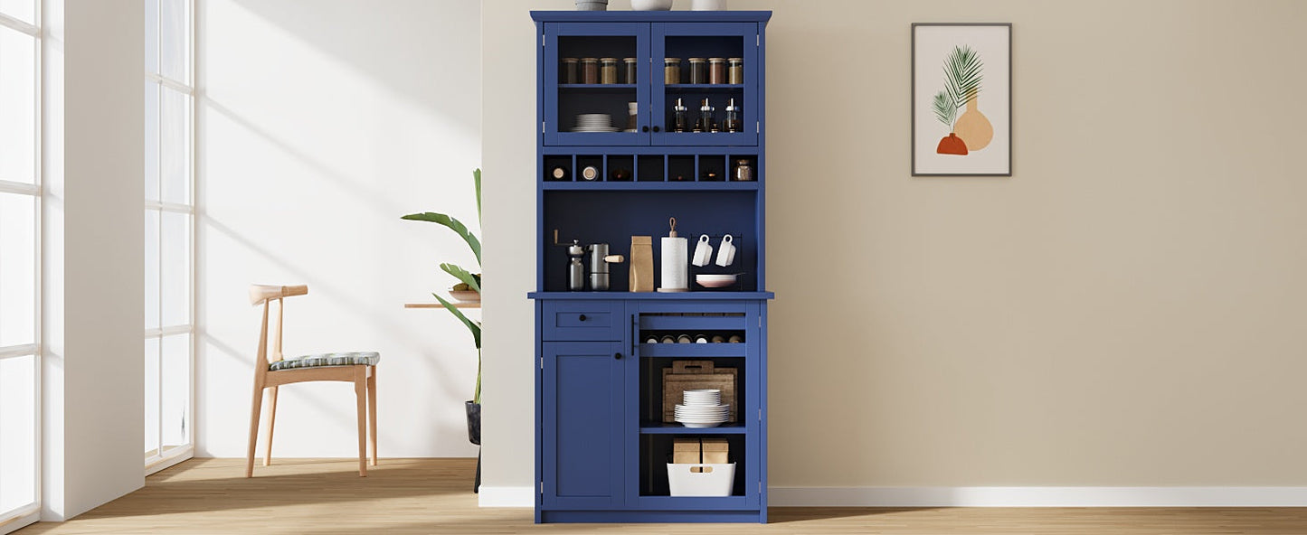 TOPMAX Farmhouse Freestanding Buffet with Hutch