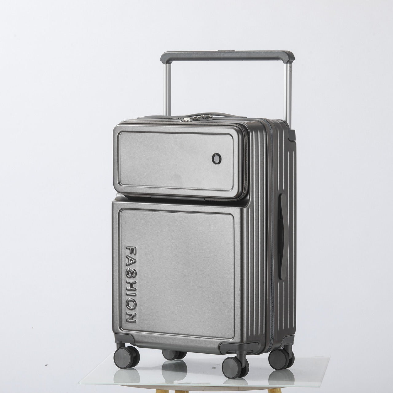 2026 New Large Capacity Front Opening Aluminum Frame Luggage With ABS PC Zipper Boarding Box 20-28 Inches