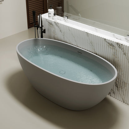 67" Freestanding Bathtub with Pop-up Drain