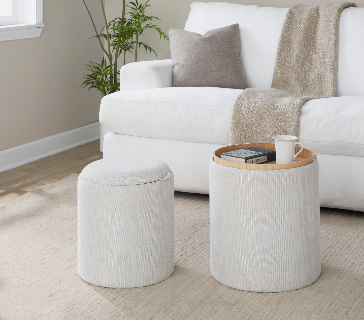 Contemporary Nesting Ottoman Set in
