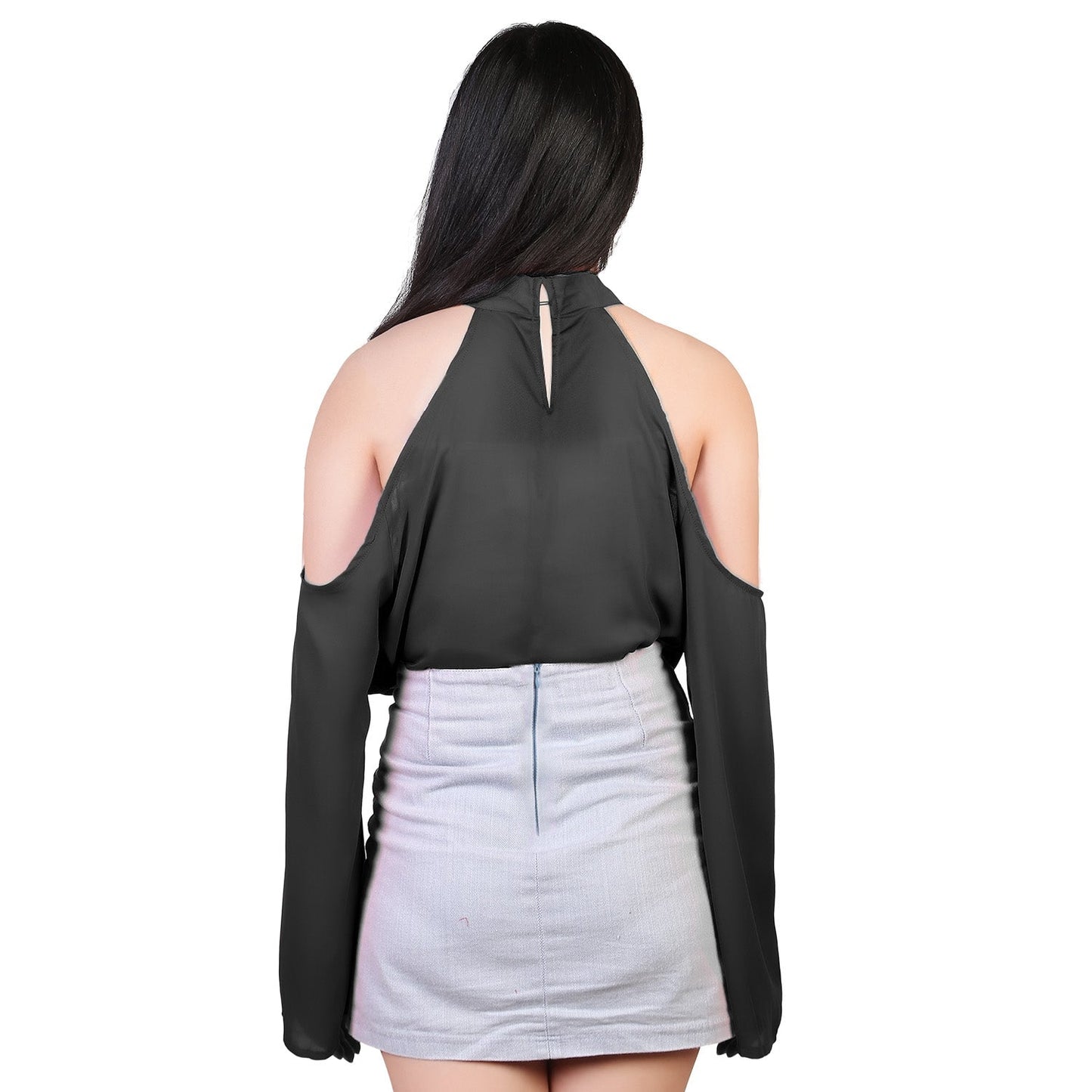 Women\'s Sexy Off The Shoulder Blouses Cold Shoulder Tops V-Neck Long Sleeve T-Shirt Solid Color Summer