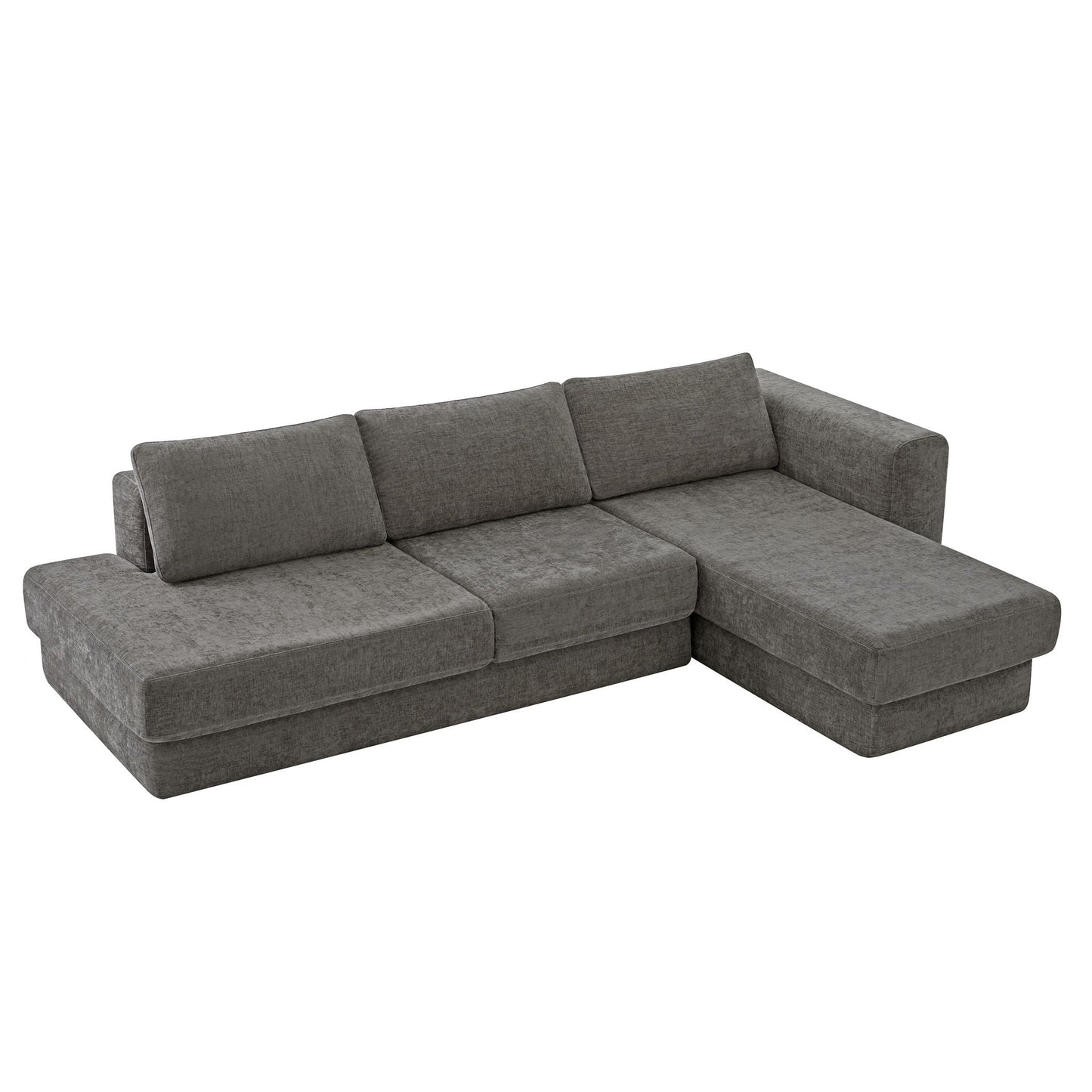 L-Shaped Modular Sofa With Double Layer Cushion
