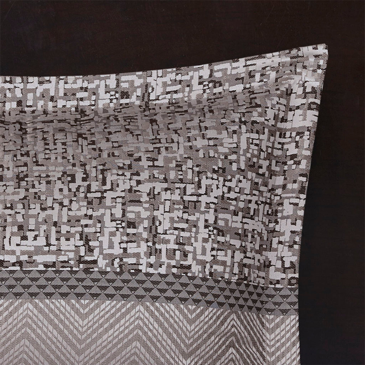 7 Piece Jacquard Comforter Set Grey/Taupe Cal King