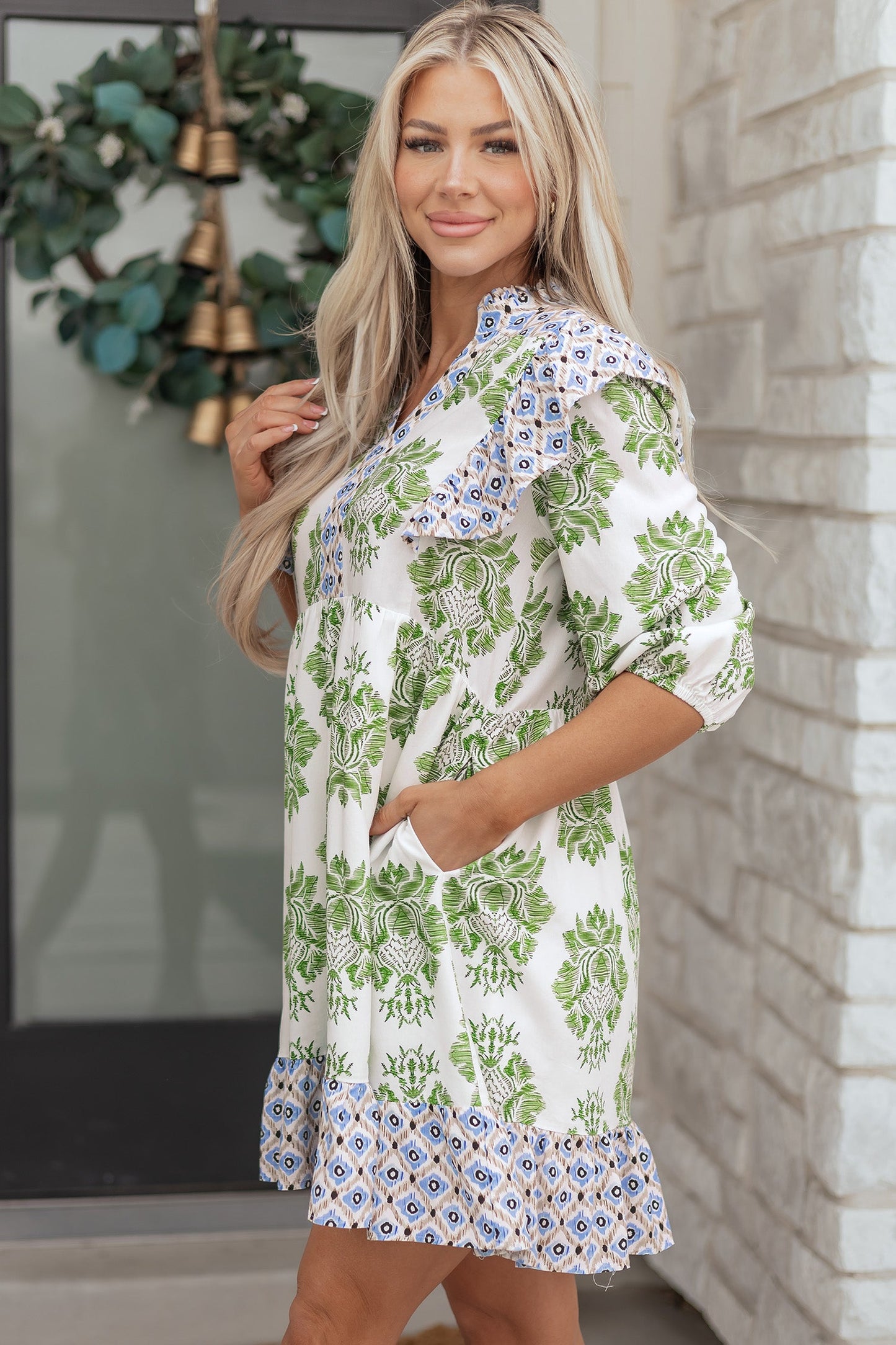 Margot Ruffle Detail Mini Dress