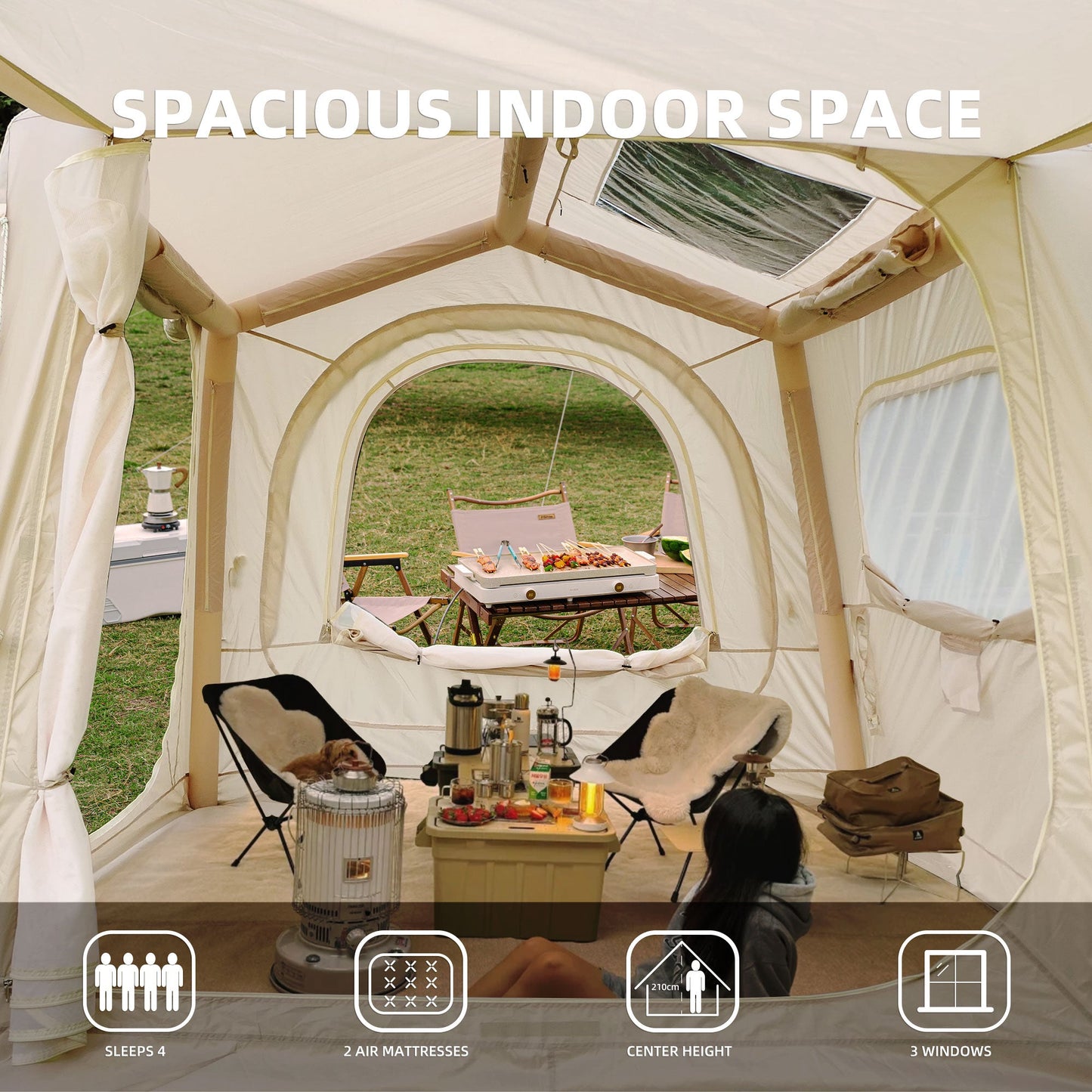 Inflatable 4-8 Person Waterproof Camping Tents
