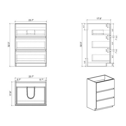 Alice - Bathroom Vanity With Large Storage, Freestanding