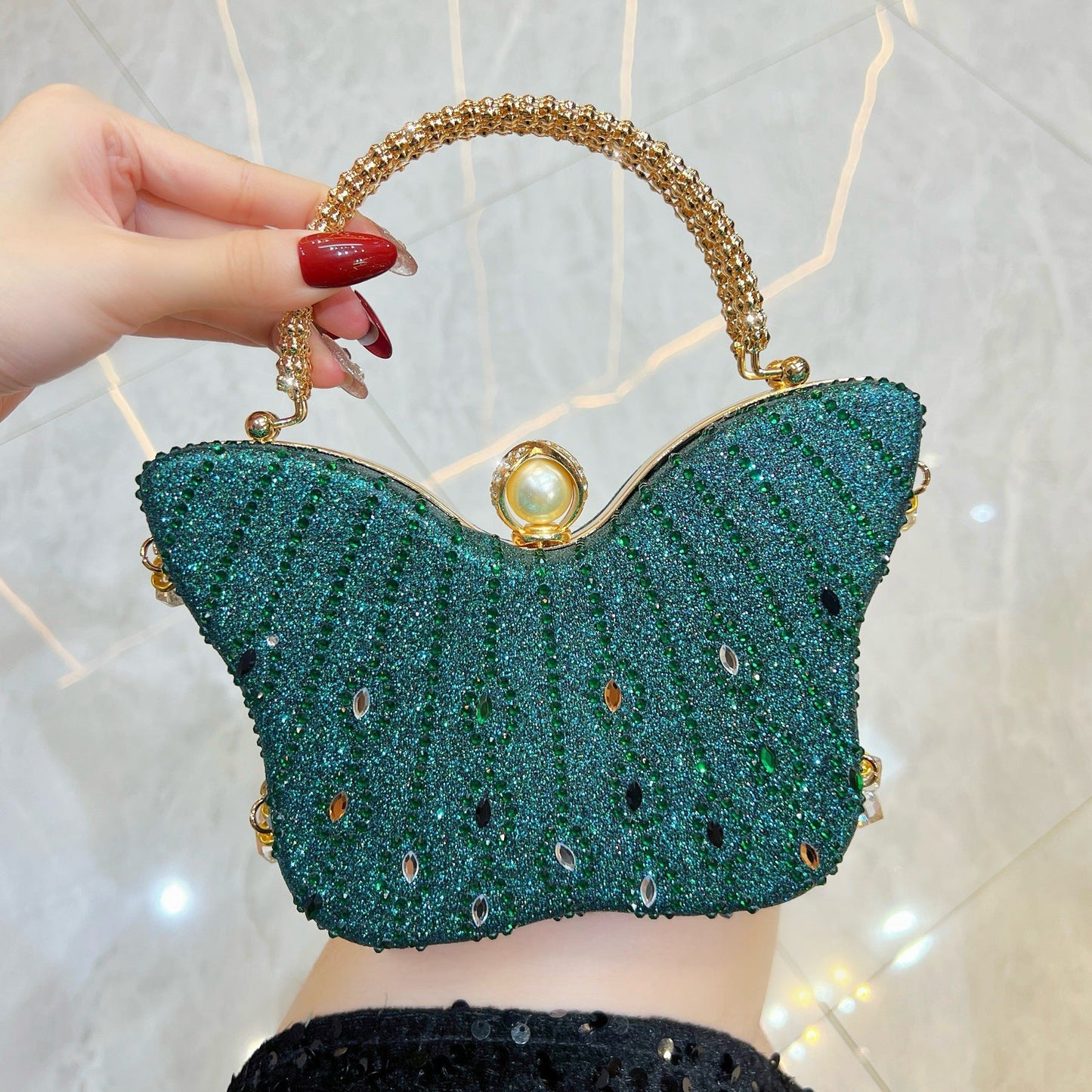 Exquisite Butterfly-shaped Handbag Crossbody And Shoulder Bag