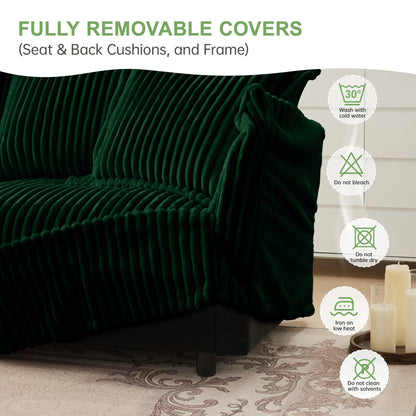 Slipcovered U Shape Sectional Deep Seat Sofa