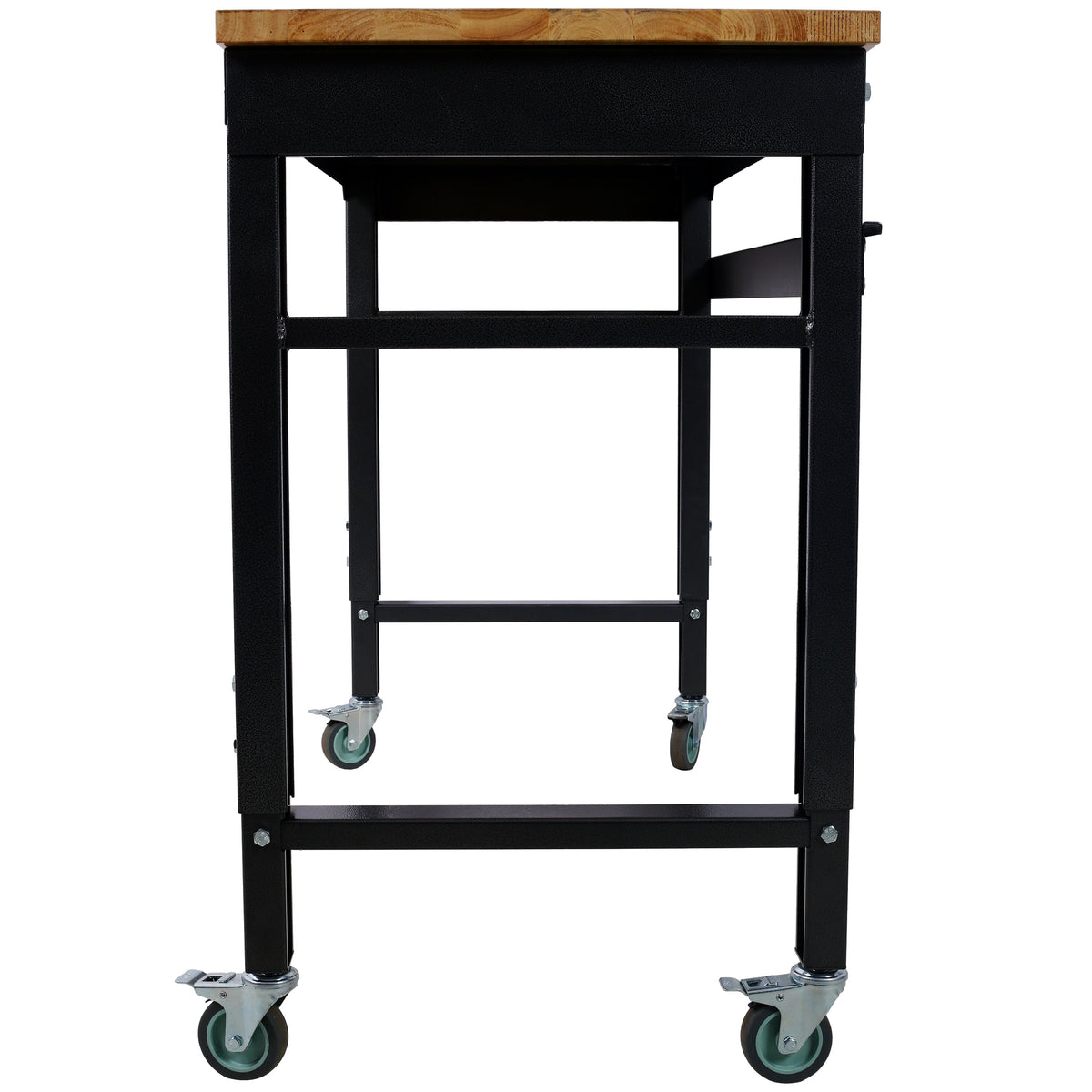 48" Wide Rolling Workbench with Adjustable Height - Dark Gray, Wood
