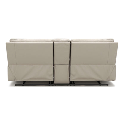 Malibu - Modern Power Motion 3 Piece Reclining Loveseat Sofa With Cup Holders - Cream Taupe Beige