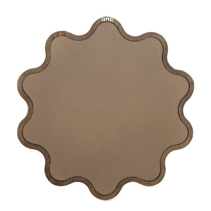 Wooden Accent Mirror With Unique Frame, Wall Mirror For Living Room Bedroom Entryway - Brown