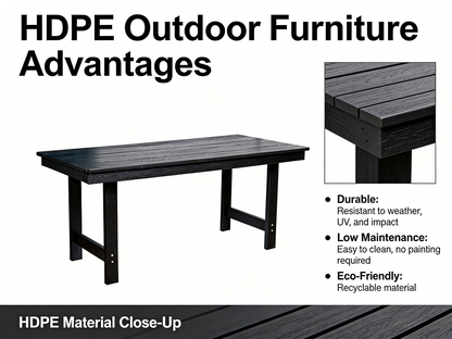 HDPE Outdoor Patio Dining Set with 6 Chairs