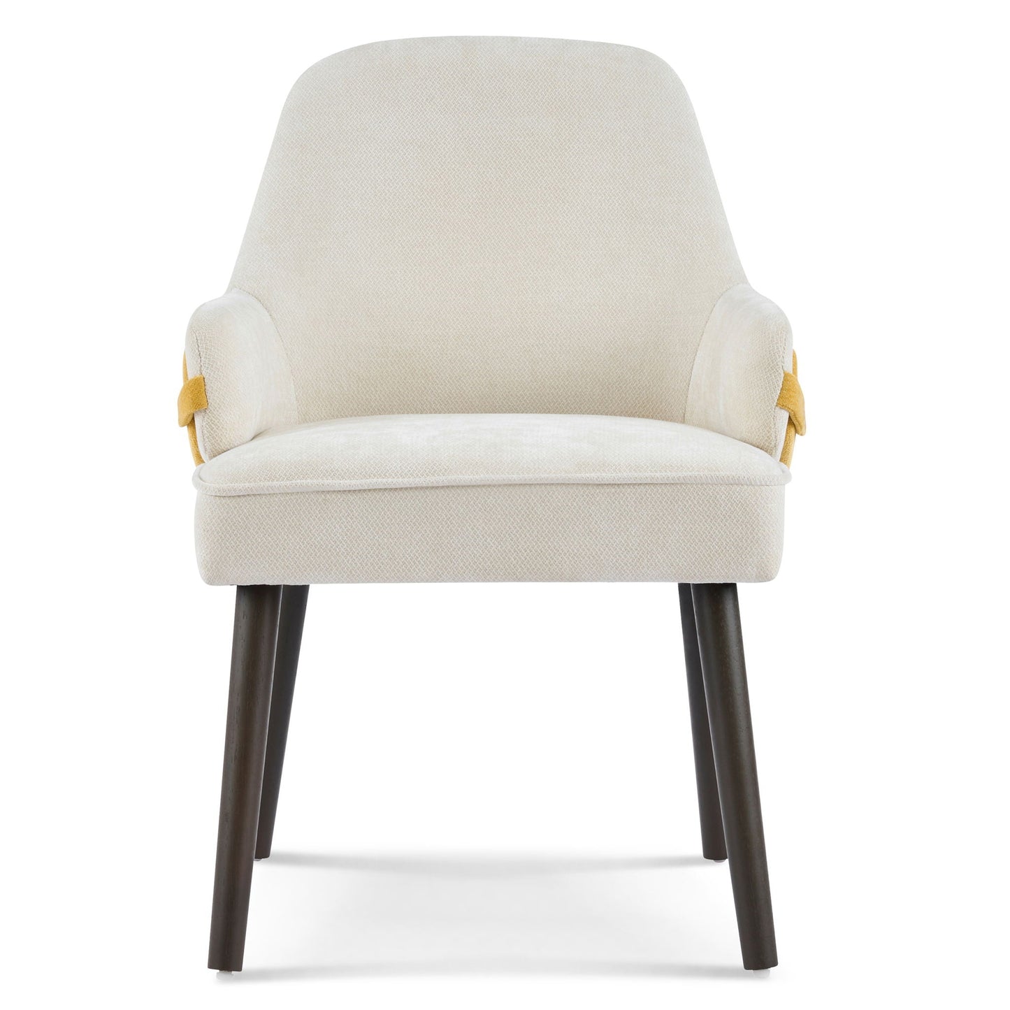Indoor Dining Chair Set of 2 with Sturdy Frame - Beige / Yellow