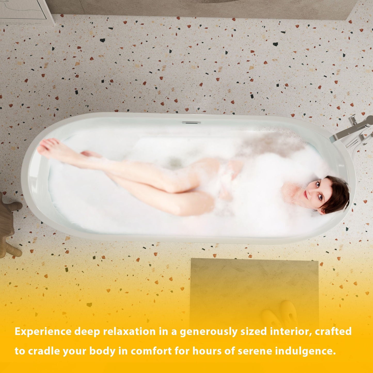 Freestanding Bathtub With Diamond Pattern Design