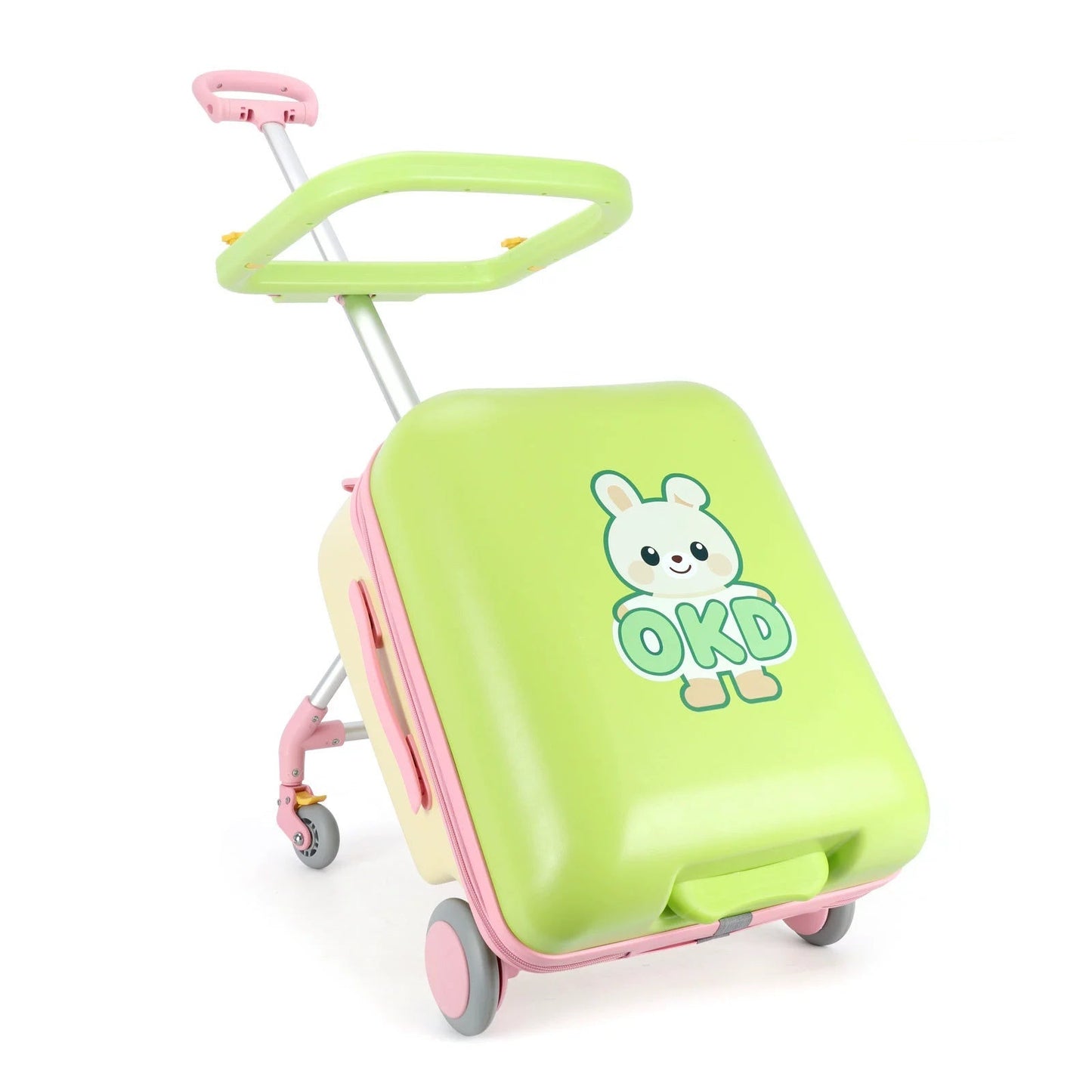 20 Inch Detachable Suitcase, Children's Riding Luggage, TSA Lock, Universal Wheels Multifunctional Lockable Rolling Suitcase, With USB Port, Suitable For Travel
