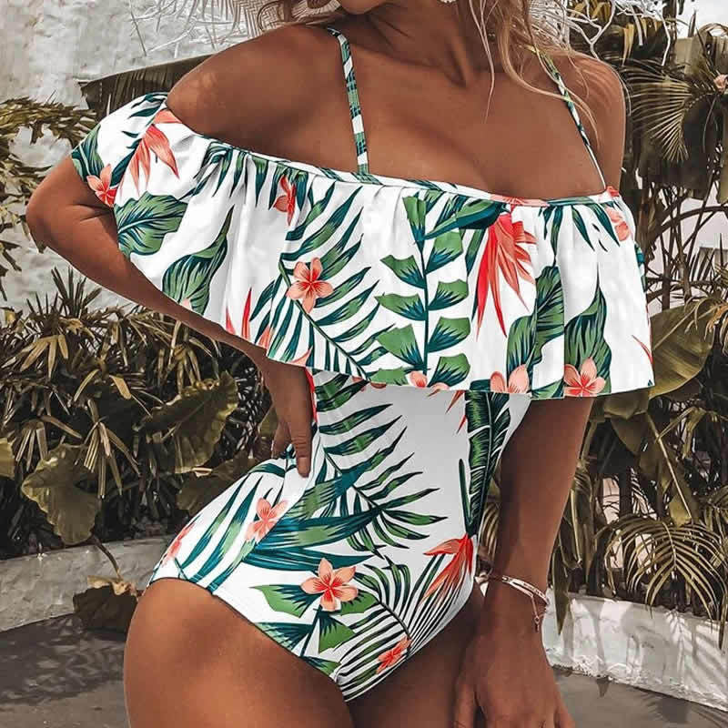 Women's Belly and Shoulder-Covering Bikini Swimsuit for Comfortable Swimming