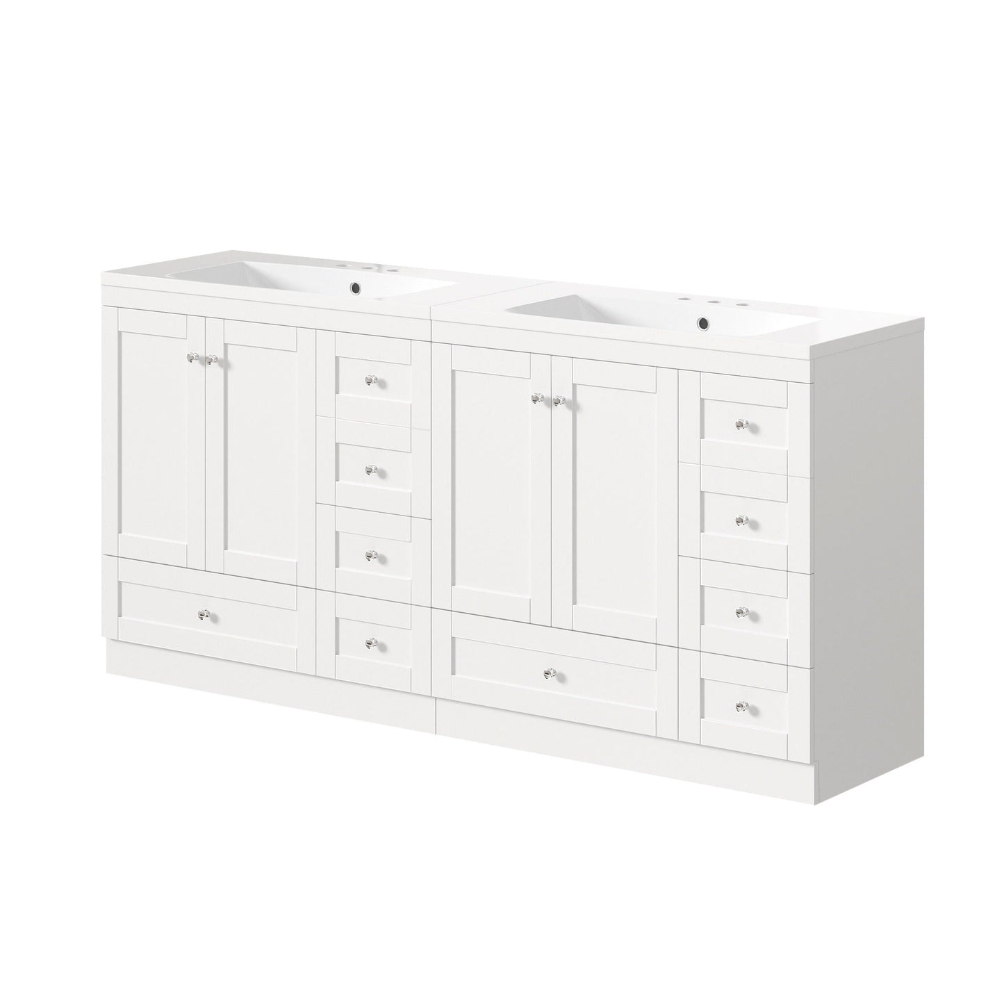 Shaker Free Standing Bathroom Vanity Cabinet & Sink, Soft Close Drawers, Soft Close Doors