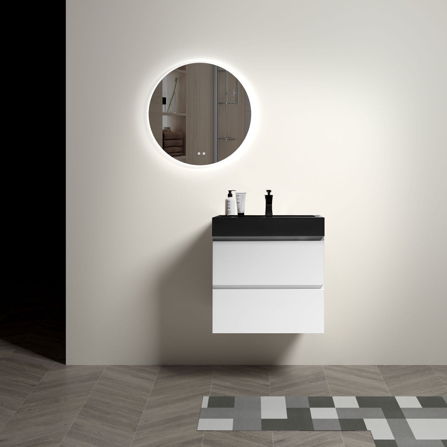 Alice - Bathroom Vanity With Large Storage, Sink, Wall Mounted