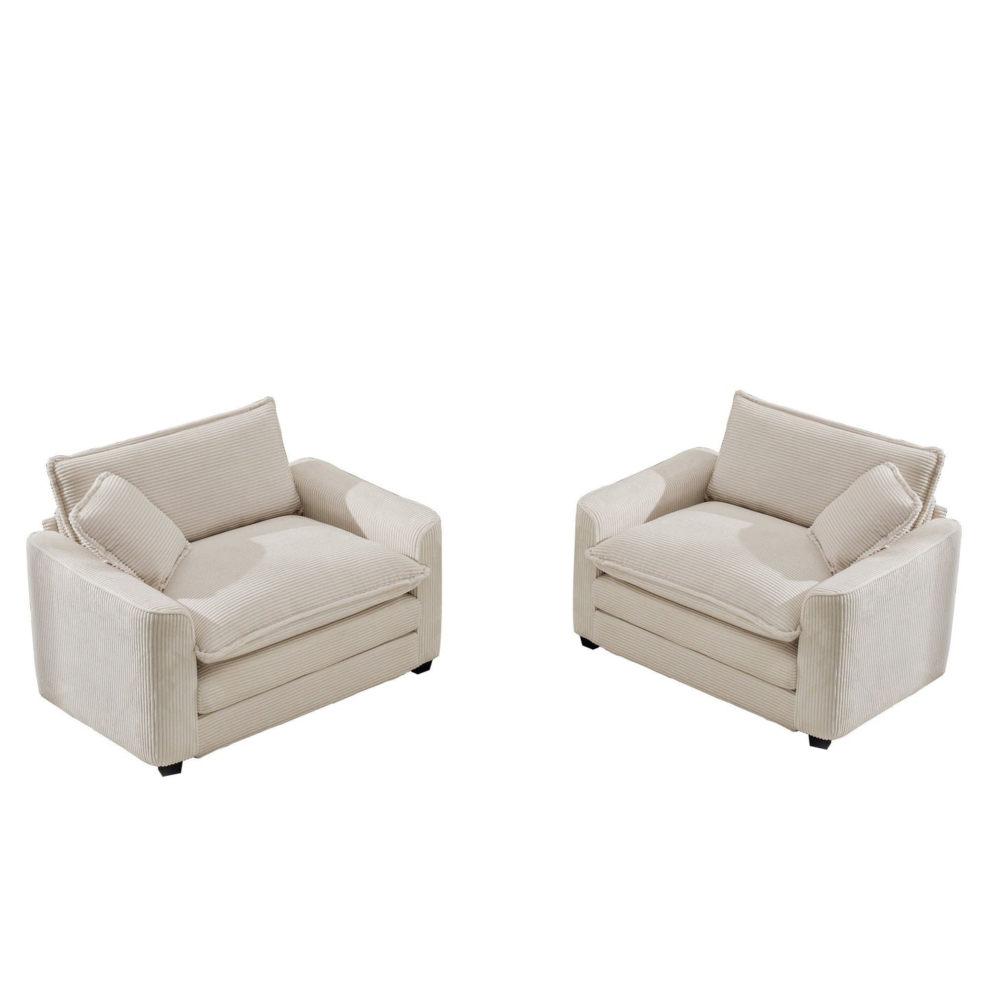 Modern Classic Fabric Single Chair Deep Seat Sofa With Pillow