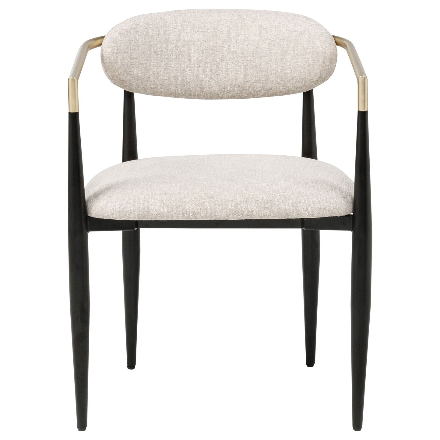 Bradbury Fabric Upholstered Dining Arm Chair Beige (Set of 2)
