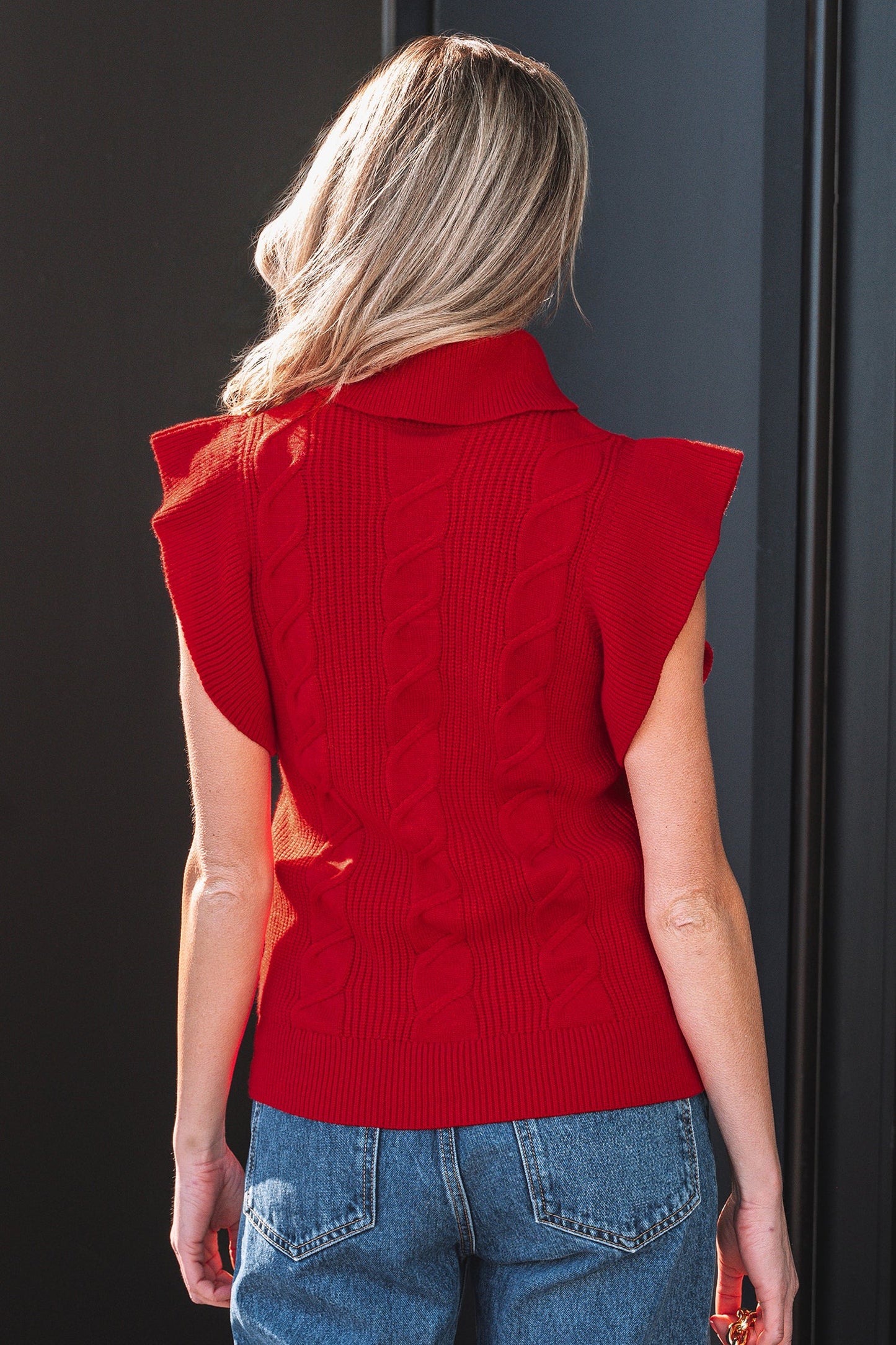 Alessia Ruffled Short Sleeve Sweater