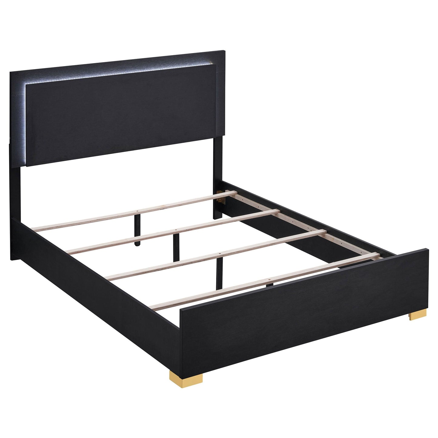 Medici - Eastern King LED Headboard Bed - Black