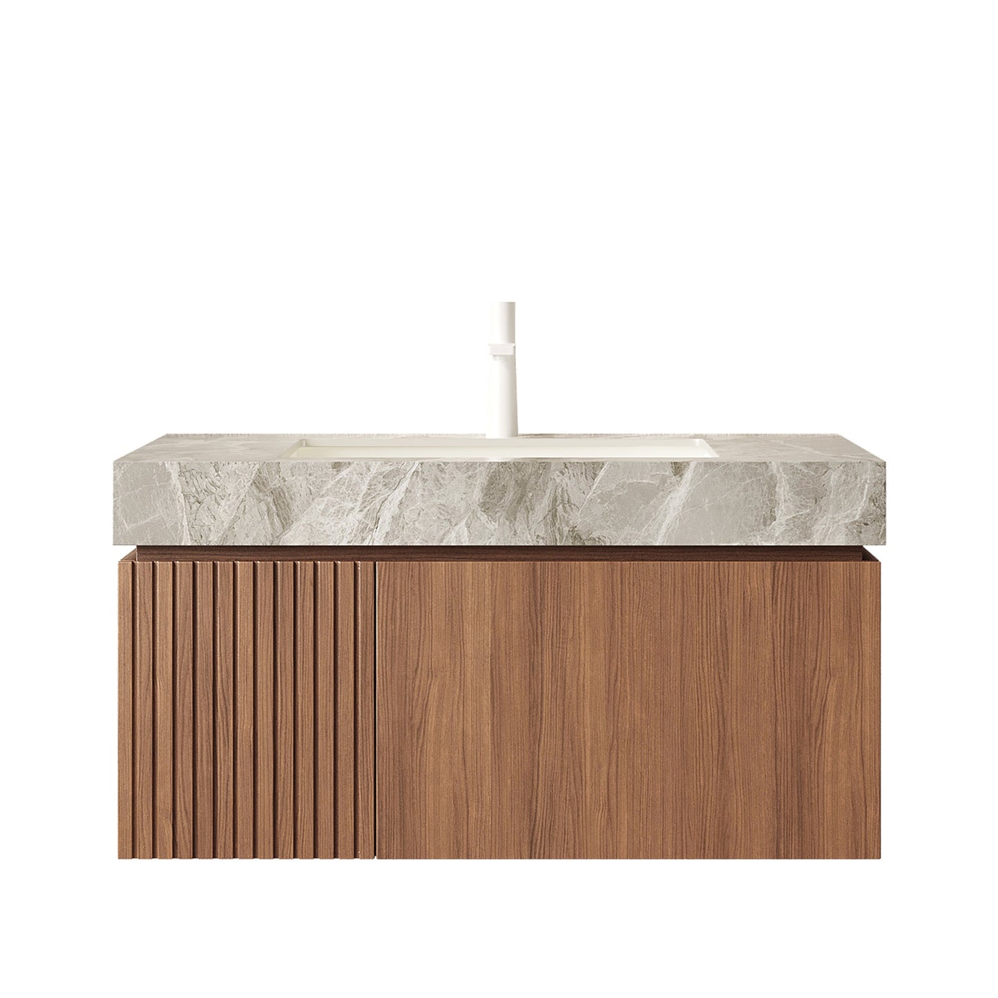 MURI 36" Bathroom Vanity & Sink, Floating Plywood Storage Cabinet with Drawer & Door