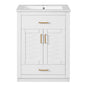 Modern Bathroom Vanity With Integrated Ceramic Sink, 2 Door Cabinet With Tip-Out Drawer