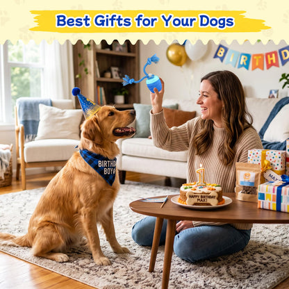 Interactive Dog Toys, Automatic Rolling Dogs Toy With Rope For Medium Large Dogs, Touch Activated Moving Dog Ball For Boredom