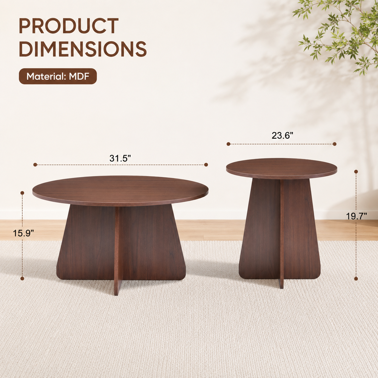Retro-Style Nesting Coffee Table Set