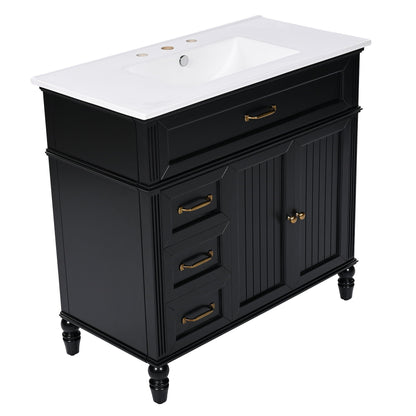 Bathroom Vanity With Sink, Freestanding Cabinet & Drawers