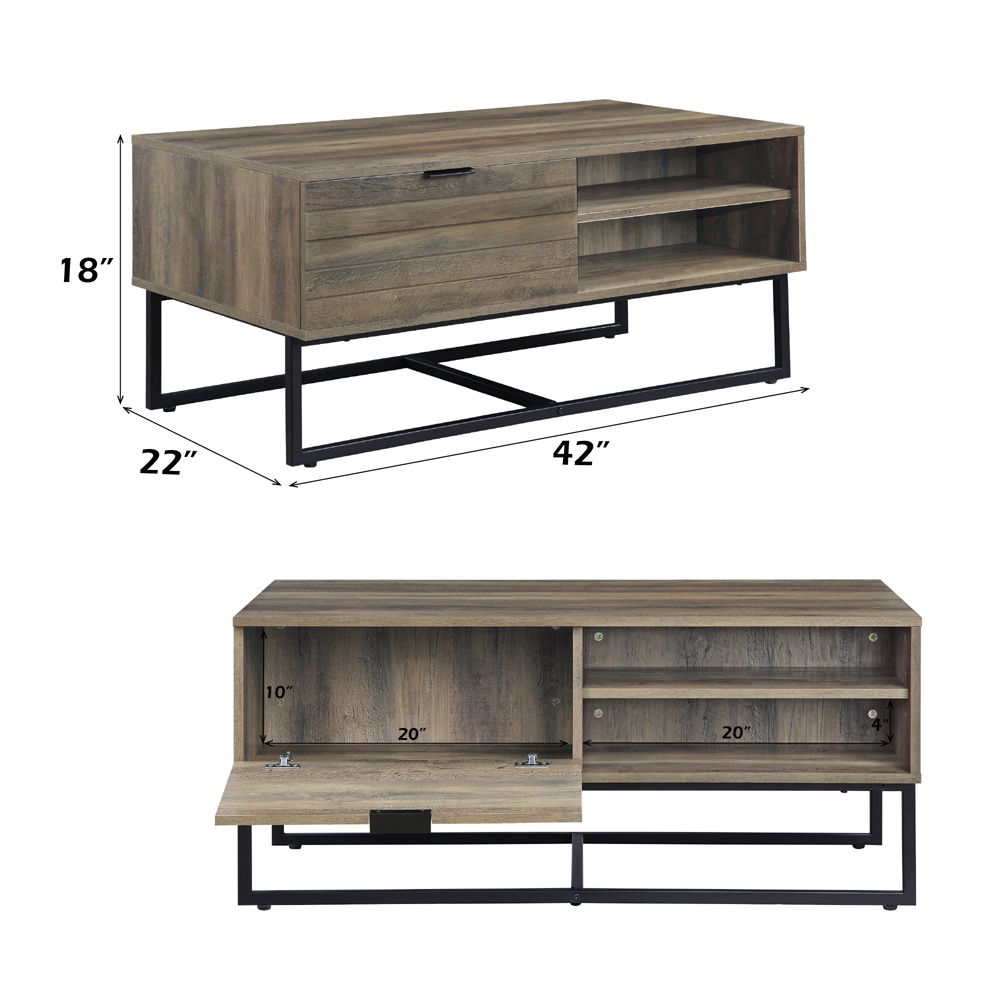 Homare - Coffee Table - Rustic Oak & Black
