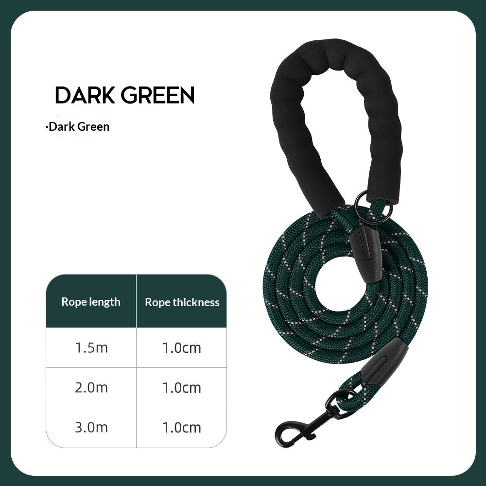 Thickened Reflective Dog Leash - Durable Nylon Pet Walking Lead for Medium Large Dogs