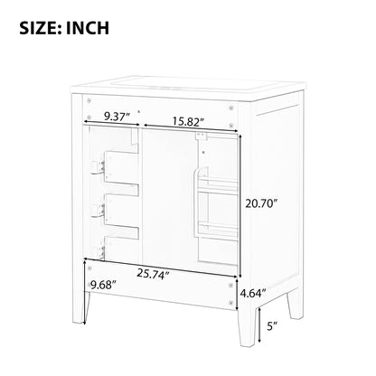 30" Bathroom Vanity Cabinet Base Without Sink