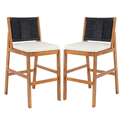 Outdoor Acacia Wood Bar Stools (Set of 2)