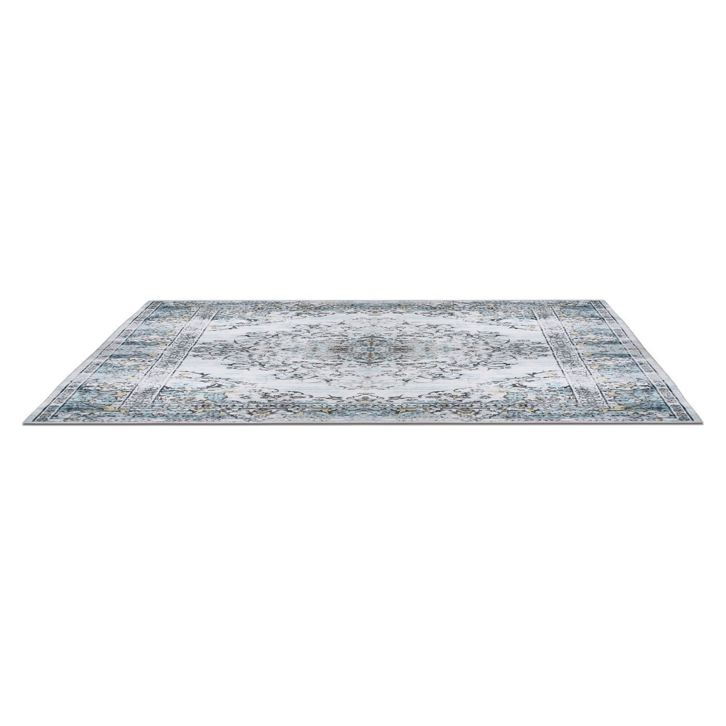 6x9FT VintageÊArea Rug Modern Non Slip Carpet Boho Low Pile Soft Rug Waterproof Machine Washable Rug for Living Room BedroomÊKitchen Dining Room Under