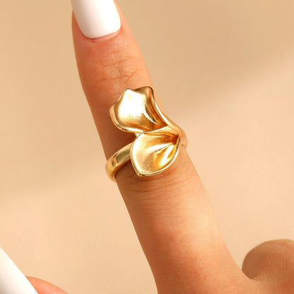 Delicate Lily Petal Flower Ring for Women