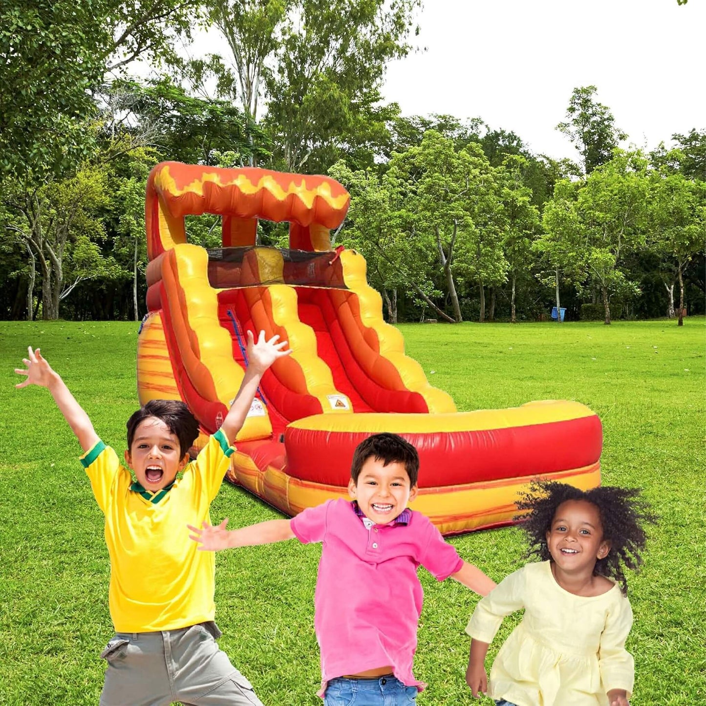 Large Fire Marble Inflatable Water Slide With Pool And Blower (SAK34567)