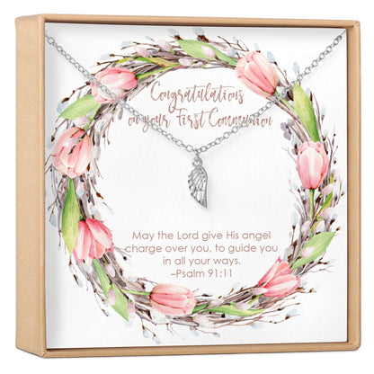 First Communion Wing Necklace