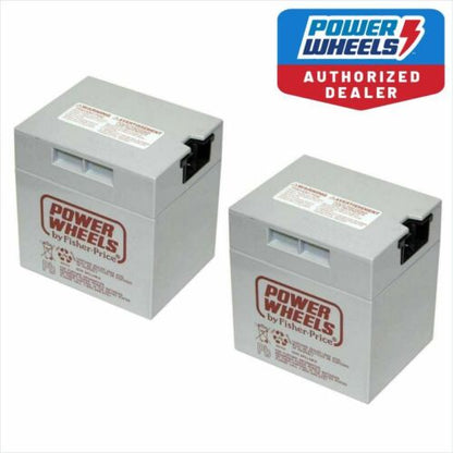 Fisher Price Genuine OEM 12V 2 Pack Battery for Power Wheels 00801-1460 GRAY