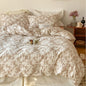 Fleur Elegant Floral Knit Cotton Bedding Set / Blue