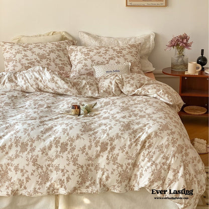 Fleur Elegant Floral Knit Cotton Bedding Set / Blue