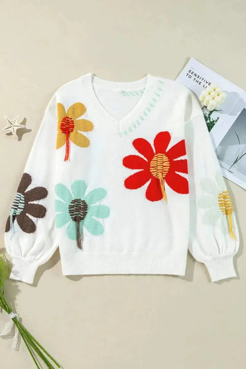 Women's V-Neck Knit Sweater | Trendsi Comfortable Fit