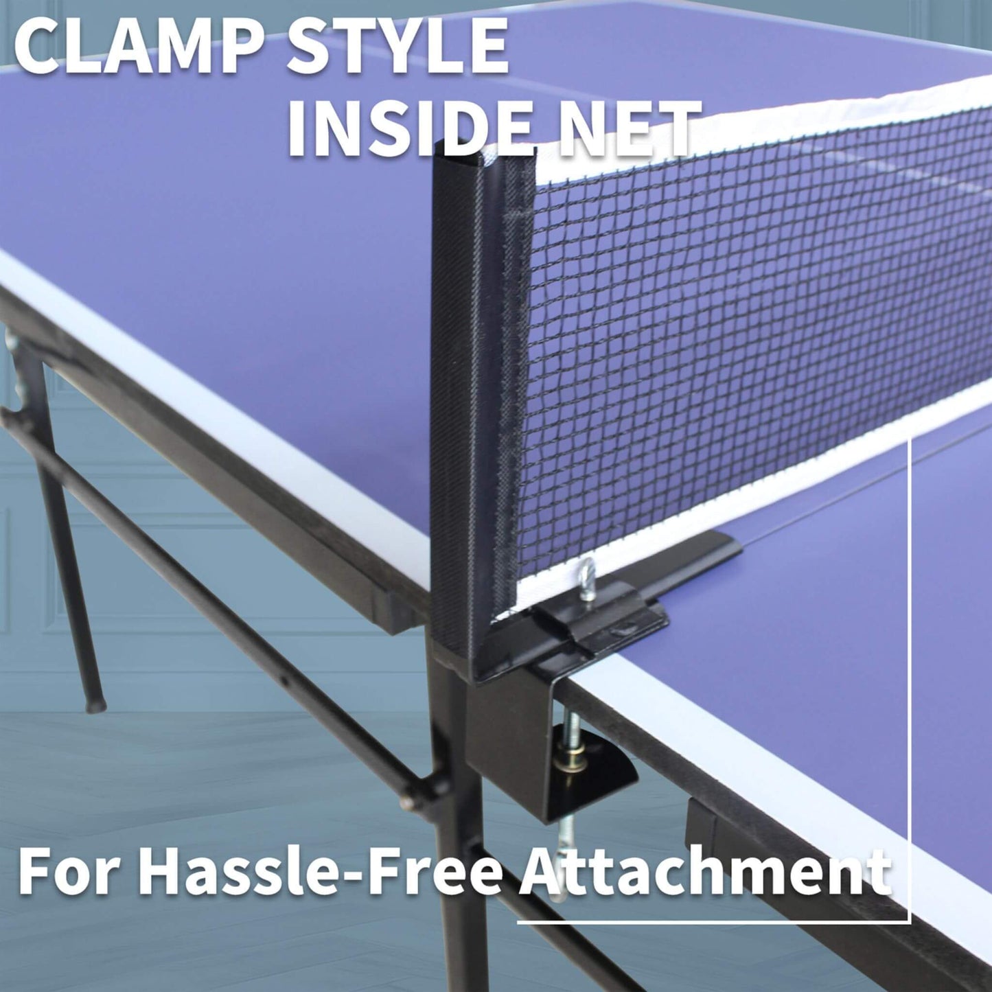 8FT Foldable Midsize Table Tennis Table Set With Paddles, Balls, And Net (SAK14735)