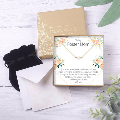 Foster Mom Cross Pearl Necklace