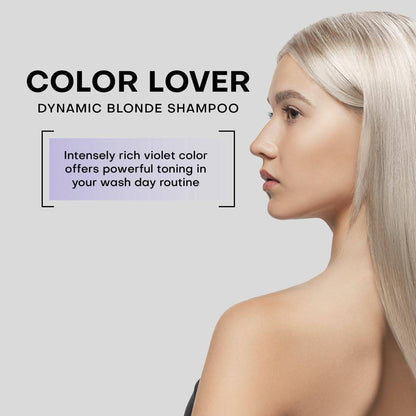 FRAMESI Color Lover Dynamic Blonde Purple Shampoo, Sulfate Free Shampoo, Color Treated Hai 16.9 Ozr