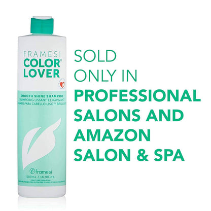 Framesi Color Lover Smooth Shine Shampoo, Sulfate-Free with Quinoa and Aloe Vera for Color Treated Hair, 33.8 oz